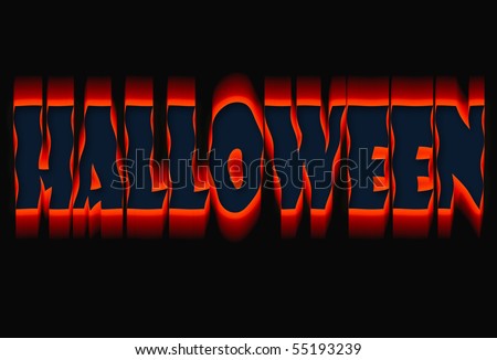 halloween text in black and orange for background use