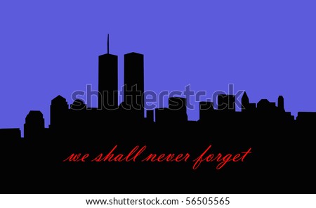 new york skyline silhouette. stock photo : new york city