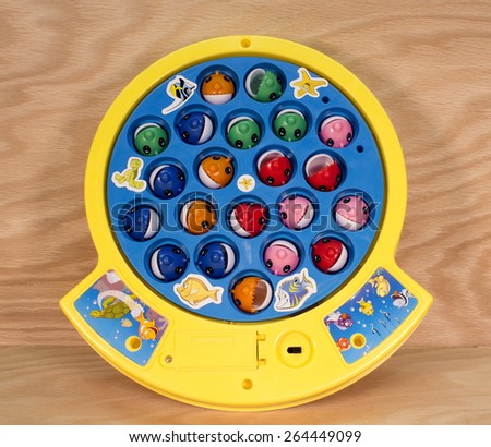 RIVER FALLS,WISCONSIN-MARCH 28,2015: A Let\'s Go Fishing game by Pressman Toy Company of New York City.