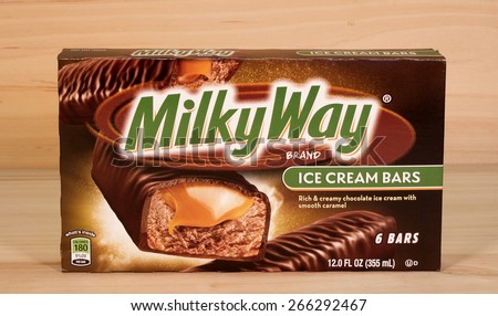 RIVER FALLS,WISCONSIN-APRIL 3,2015: A box of Milky Way ice cream bars. This product is based on the candy bar of the same name.