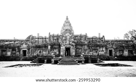 Phanomrung is the name of ancient sand stone castle at Buriram province in Thailand with black and white color