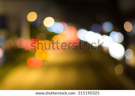 Blur traffic and car lights bokeh in rush hour background. Photo Of Bokeh Lights / Street Lights Out Of Focus