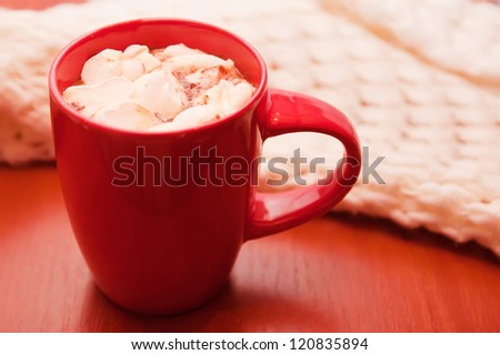 A cup of cacao with marshmallow