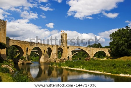 An ancient bridge in Besalu, Spain