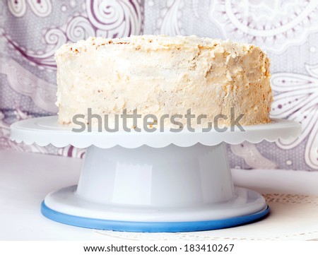 High cake with buttercream frosting