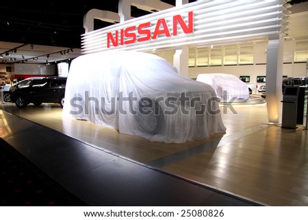 TORONTO, FEBRUARY 11: Nissan NV 2500 commercial vehicle still under wraps at the Canadian International AutoShow 2009.  This was the only world premiere vehicle at the show.