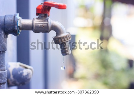 Water drip from water tap.