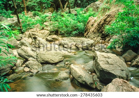 Klonglan Waterfall is waterfall in Kampangphet  province asia southeast asia Thailand ,rainforest nature