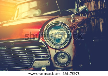 Headlight lamp vintage car