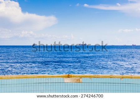 Sea view from the abandoned pool in Malta