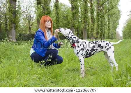 young woman and her dog