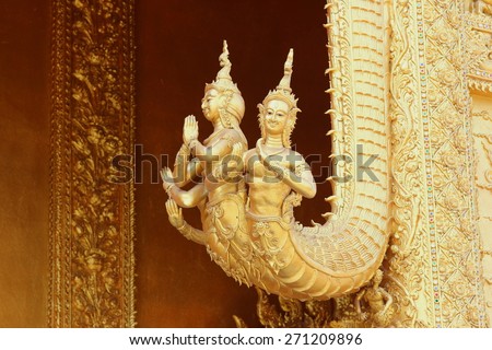 Thailand is a beautiful sculpture Expressed by the creators of art, sculpture, carving, casting or assembled into a 3D shape, which is typical of Thailand in particular.