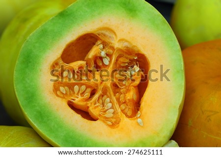 Muskmelons (or Mush melons) - same family with Honeydew & Cantaloupe