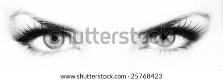 Monochrome eyes  on white background