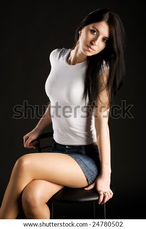 stock photo Beautiful young woman in sexy skirt Save to a lightbox 