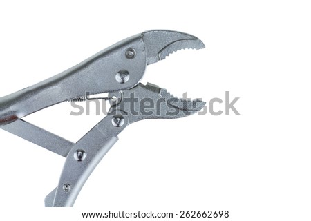 Locking pliers isolate on over white background