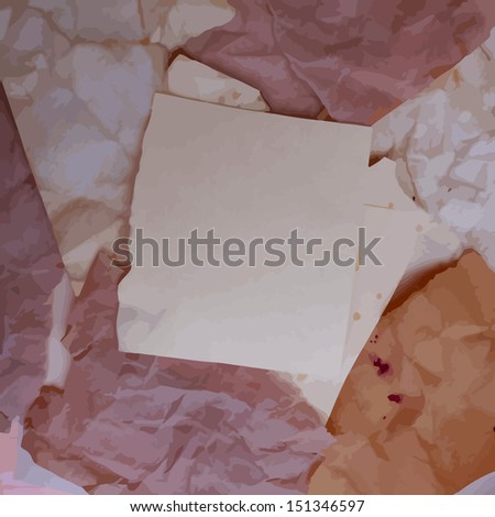 the torn-off pieces of paper. Raster