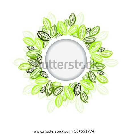 Circle With green leaves, Raster Illustration
