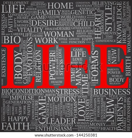 life - word background