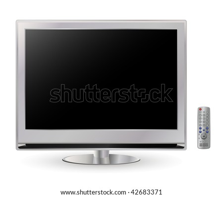  Remote Control on Vector Silver Lcd Tv With Remote Control   42683371   Shutterstock