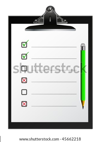 blank checklist template. vector checklist w pencil