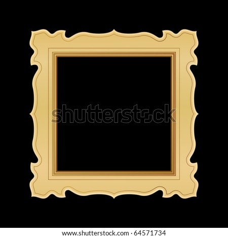 ornate gold frame. ornate gold frame on black
