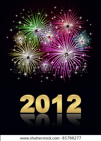 Fireworks - New Year 2012 Stock Vector Illustration 85788277 : Shutterstock