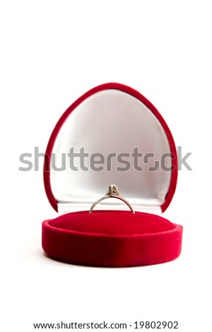 stock photo wedding ring in red box