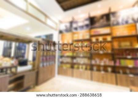 retail store interior blurred background