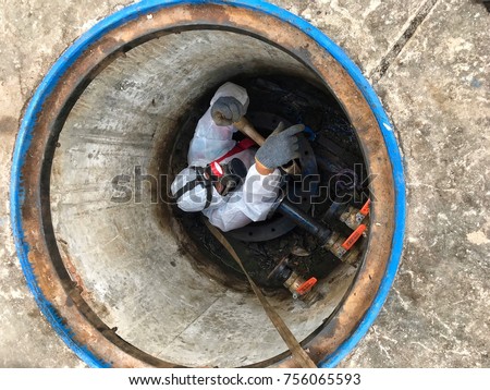 To work in confined spaces Underground tank.
