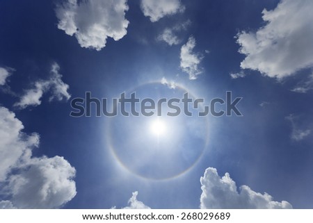 sun halo with cloud