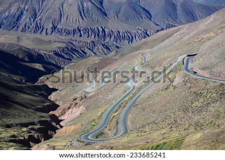 The Mountain road on the north of Argentina