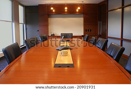 Meeting or board room for a company.