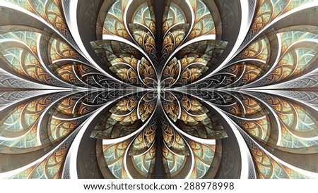 The Nexus Metallic White - Digital abstract of a painted window at a Gothic cathedral.