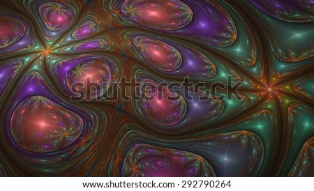Isle - Colorful digital fractal of liquid like shapes.