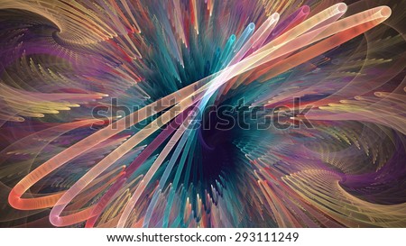 Keep In Touch - Digital fractal of bright and colorful swirling lines.