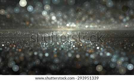 On The Other Side - Bright, silver digital fractal of bokeh stars.