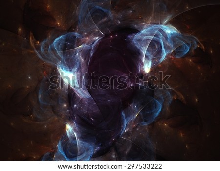 Alien Galaxy - Digital abstract painting of a blue and purple alien galaxy.