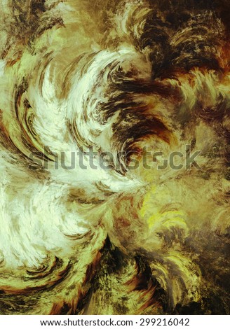Down To Earth - Digital abstract painting of swirling textures in earth and neutral colors.