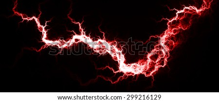 Electric Red - Digital fractal of hot red lightning, electrical background.