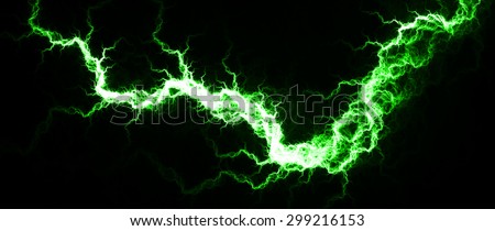 Electric Green - Digital fractal of hot green lightning, electrical background.