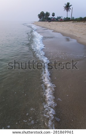 moving of wave to sand beach