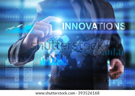 Business, Internet and technology concept.  Businessman select Innovations.