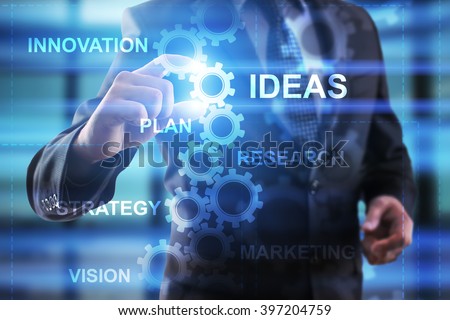 Business, Internet and technology concept. Businessman select Ideas.