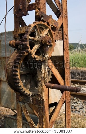 old rusty machinery; strong contrast