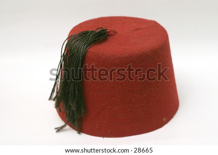An Egyptian Fez, the traditional hat worn in Egypt and Turkey.
