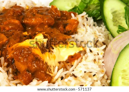 chicken curry with rice. butter chicken curry with