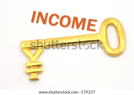 Gold key with yen symbol next to the word \