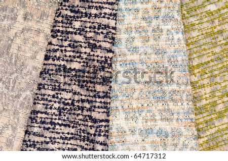 Set of various mottled wool and felt textiles