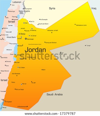 stock vector : Abstract vector color map of Jordan country